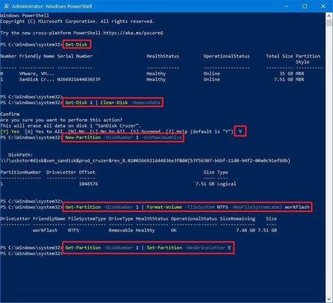 borrar archivos de unidad usando powershell windows 10