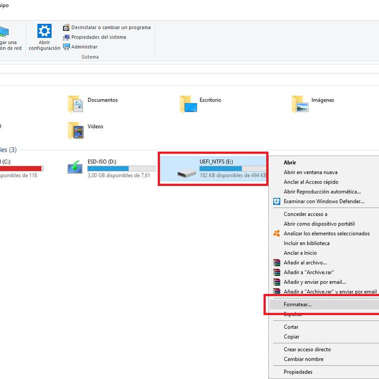 como formatear usb en windows 10