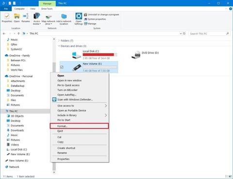 menu contextual formatear