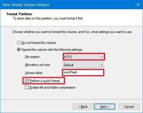 opciones de formato rapido windows 10