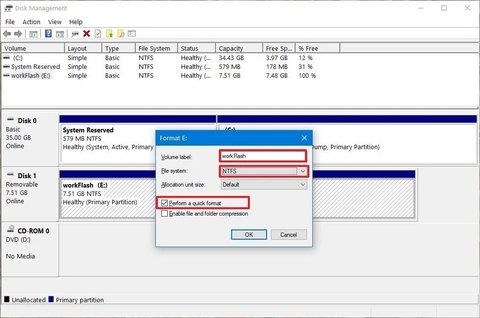 opciones del administrador de discos windows 10