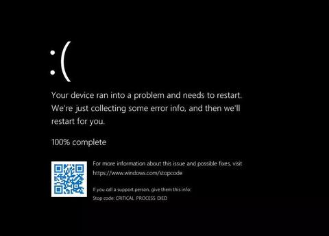 microsoft convertido pantalla azul de la muerte en negro