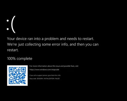 microsoft convertido pantalla azul de la muerte en negro