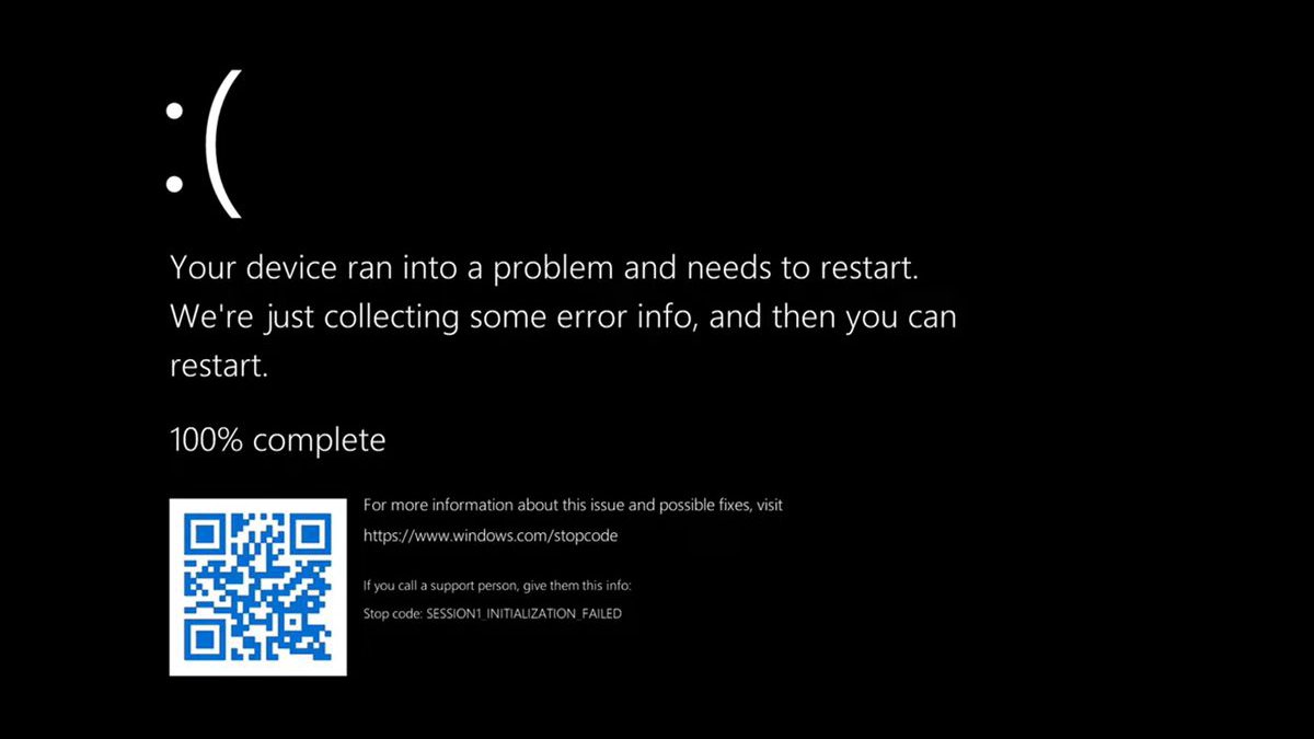 microsoft convertido pantalla azul de la muerte en negro