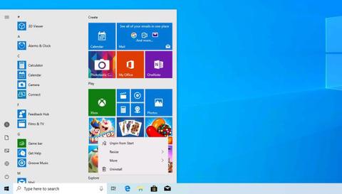 novedades actualizacion 1903 19 h1 windows 10 menu inicio