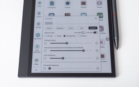 bigme inknote x color menu eink center