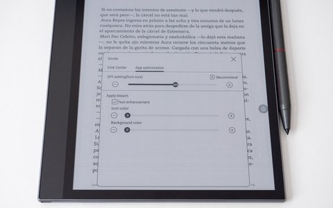 bigme inknote x color menu optimizacion apps