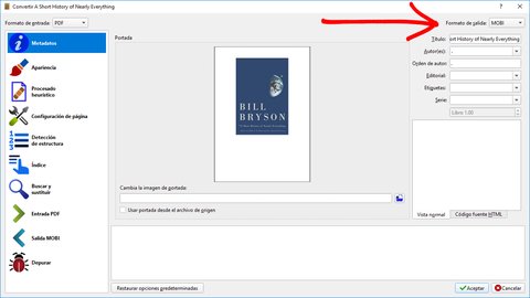 convertir pdf mobi calibre