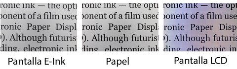 pantalla e ink vs papel vs pantalla lcd