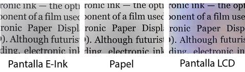 pantalla e ink vs papel vs pantalla lcd