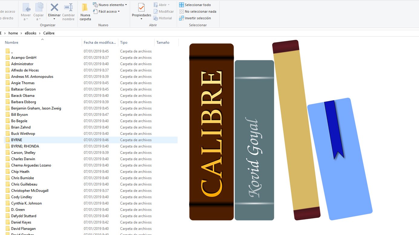 como mover ficheros biblioteca calibre