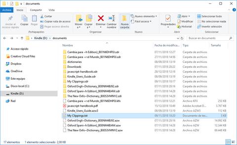 ver anotaciones kindle fichero