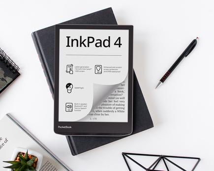 pocket book ink pad 4 es el nuevo lector de libros electrónicos de gran tamaño, resistente al agua y con altavoz