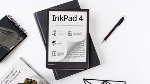 pocket book ink pad 4 es el nuevo lector de libros electrónicos de gran tamaño, resistente al agua y con altavoz