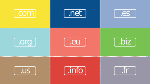 lista de las diferentes extensiones de dominios disponibles