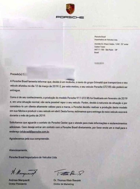 carta clientes porsche
