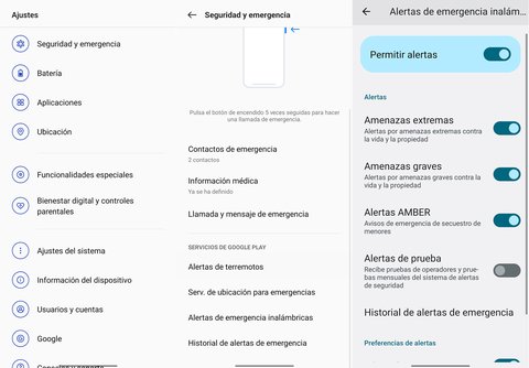 como configurar alertas amber movil android oneplus