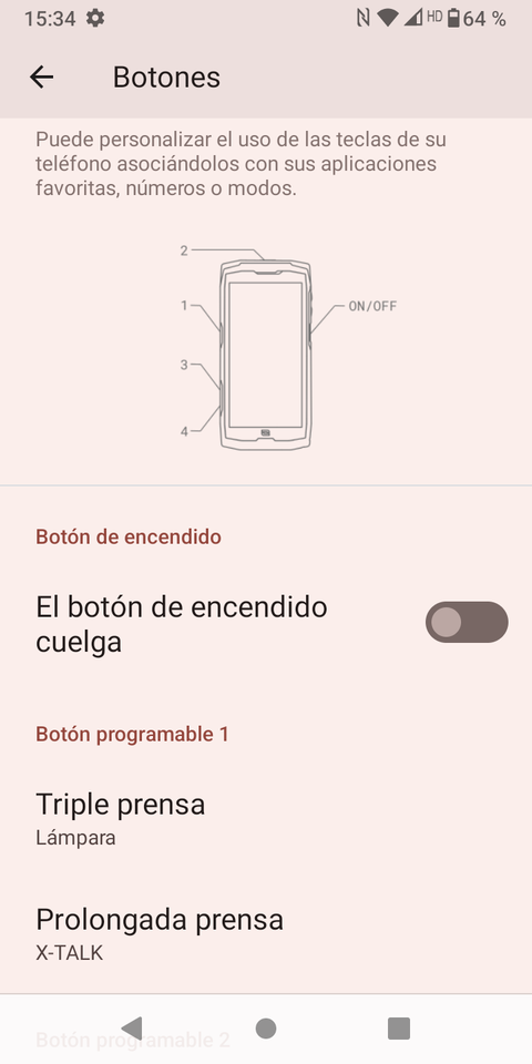 crosscall core x5 configurar botones