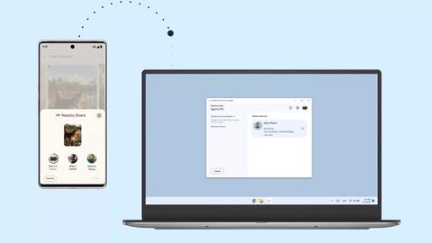 google lanza la beta de nearby share para transferir archivos entre windows y android