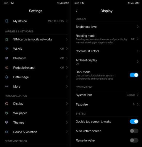 pocophone f1 modo oscuro noche