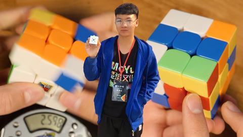 yusheng du pulveriza el récord del mundo del cubo de rubik