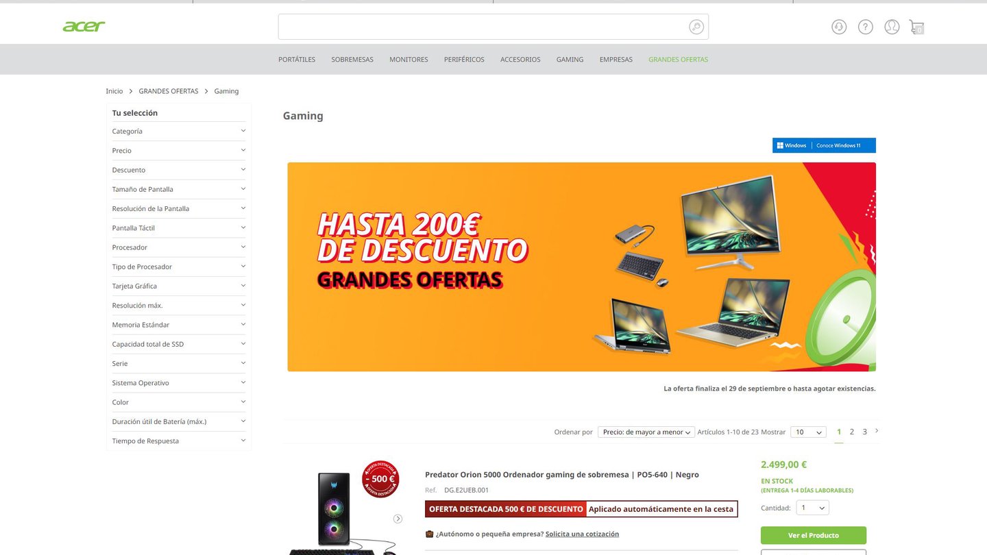ofertas acer
