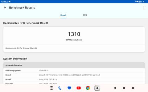 agm pad p2 active geeekbench gpu