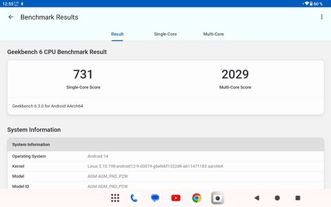 agm pad p2 active geekbench 6 cpu