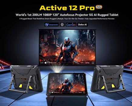 blackview lanzan una tablet con proyector incorporado, la active 12 pro