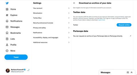 descargar datos twitter