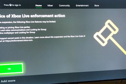 xbox informe cuentas suspendidas