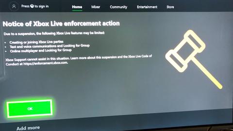 xbox informe cuentas suspendidas