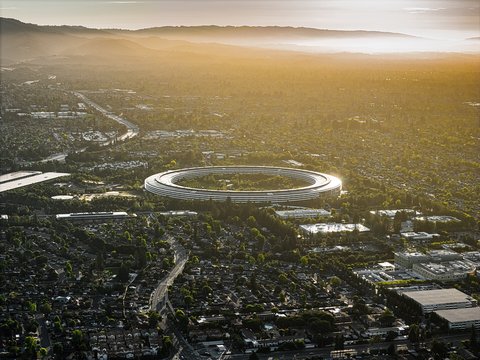 Vista aérea de Apple Park en Cupertino