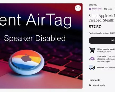 los modders han empezado a vender " air tags silenciosos" en etsy y e bay