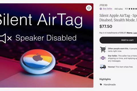 modders venden airtags silenciados en etsy y ebay