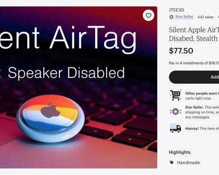 modders venden airtags silenciados en etsy y ebay