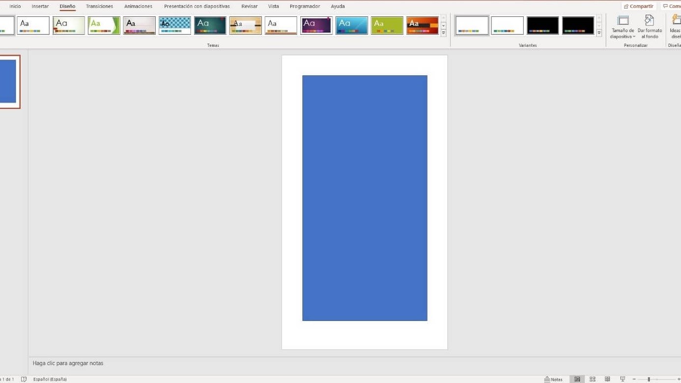 powerpoint modo vertical