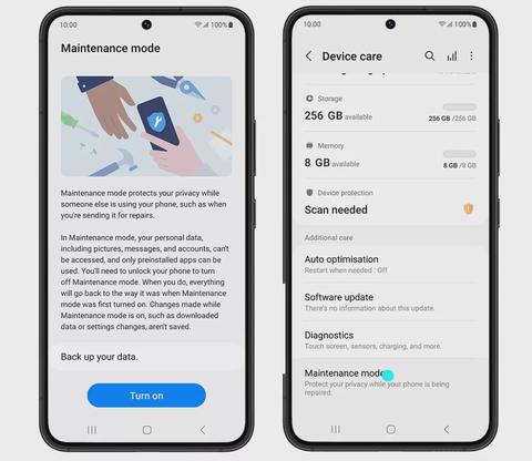 modo mantenimiento samsung