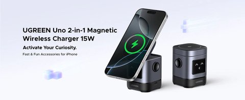ugreen uno 2 in 1 magnetic wireless charger 15w