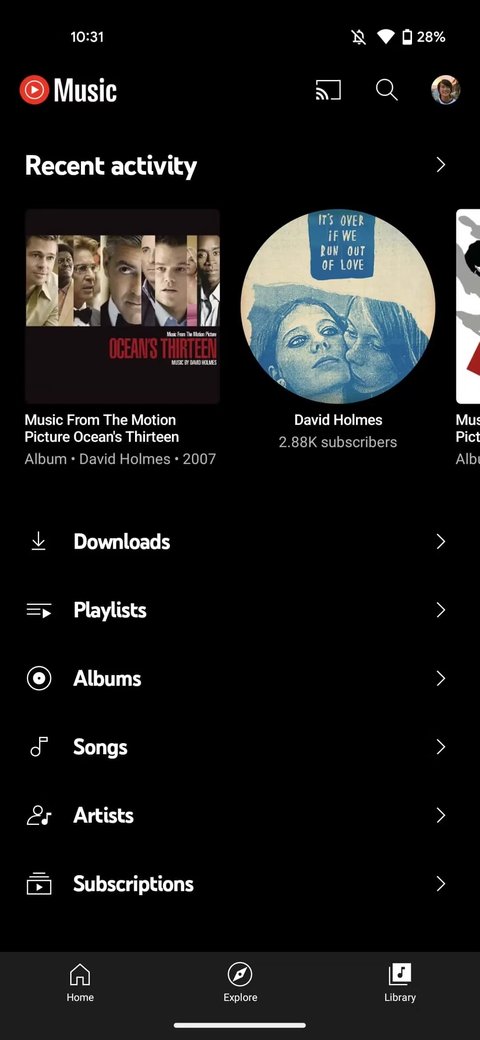 youtube music cambio