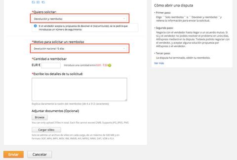 como devolver artículo aliexpress 3