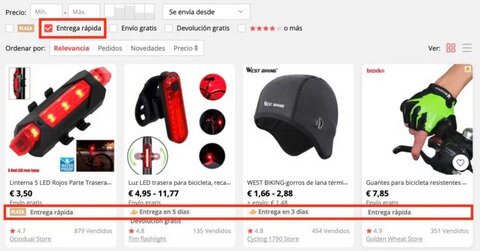 envios rapidos aliexpress