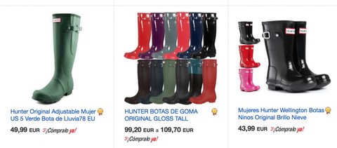 botas hunter ebay