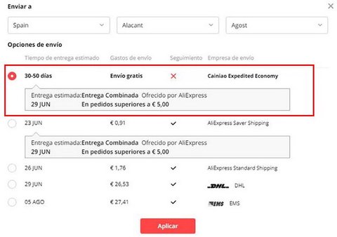 cainiao expedited economy tracking