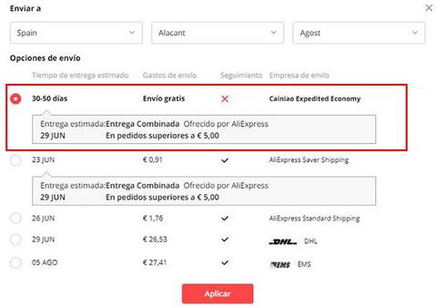 cainiao expedited economy tracking