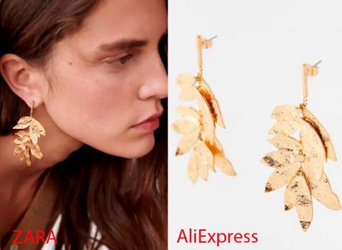 clones pendientes zara aliexpress