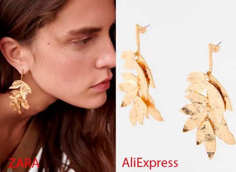 clones pendientes zara aliexpress