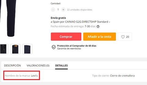 como buscar ropa de marca aliexpress pantalones levis 511 detalles