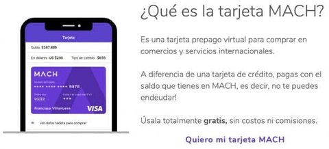 tarjeta mach compras online
