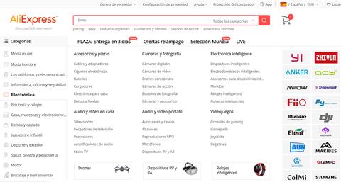 aliexpress departamentos
